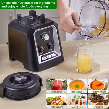 BioloMix Automatic Program Professional Kitchen Smoothie Blender BPA FREE 2L Low-profile Jar Food Mixer Juicer Ice Crusher 4