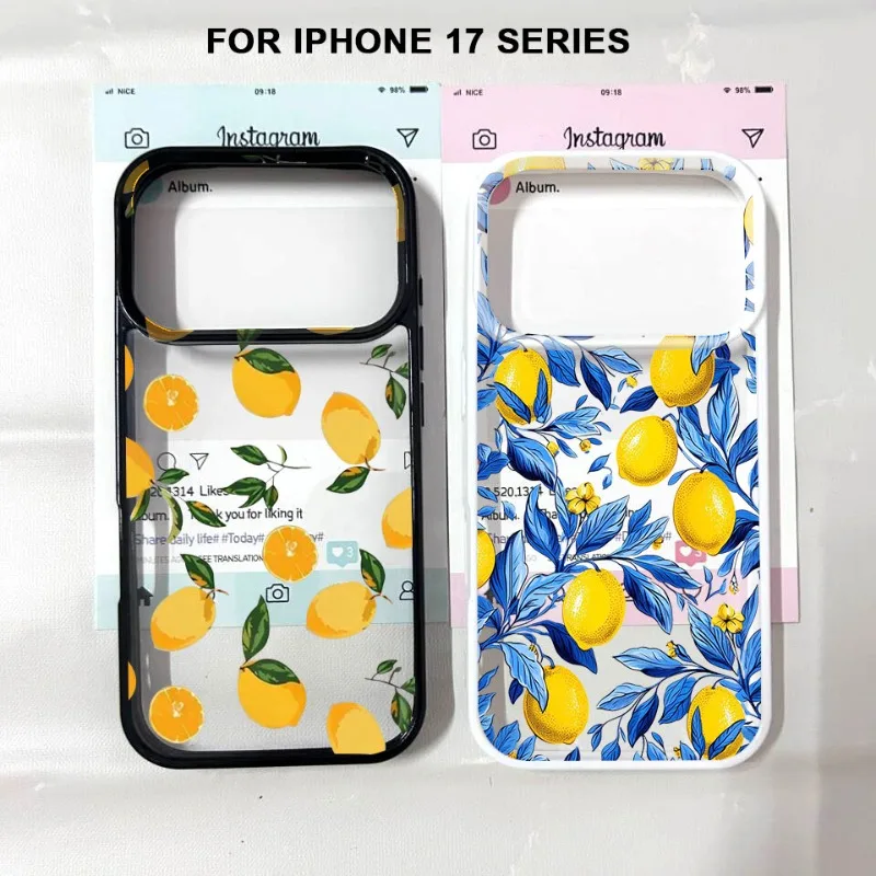 Summer Fruit Lemon Flower Clear Phone Case - Transparent Acrylic Cover Shell