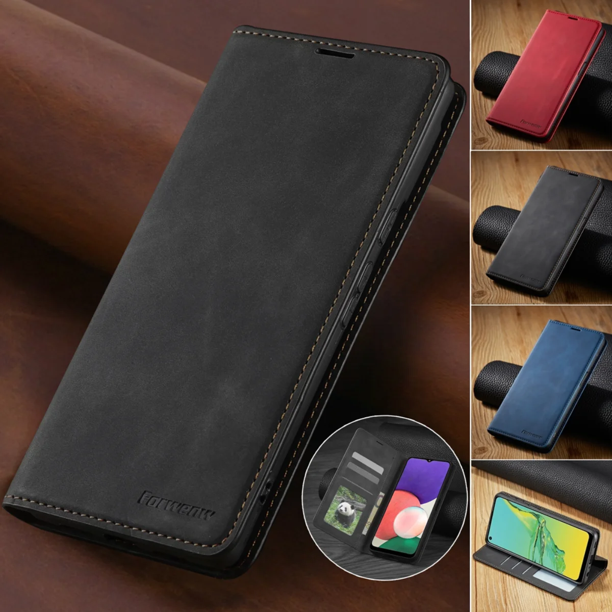 Leder-Handyhülle für Samsung Galaxy A17 A16 A36 A56 A37 A57 A15 A25 A35 A55 A14 A54 A34 A24 A13 A33 A53 A05S A52 A32 Brieftasche