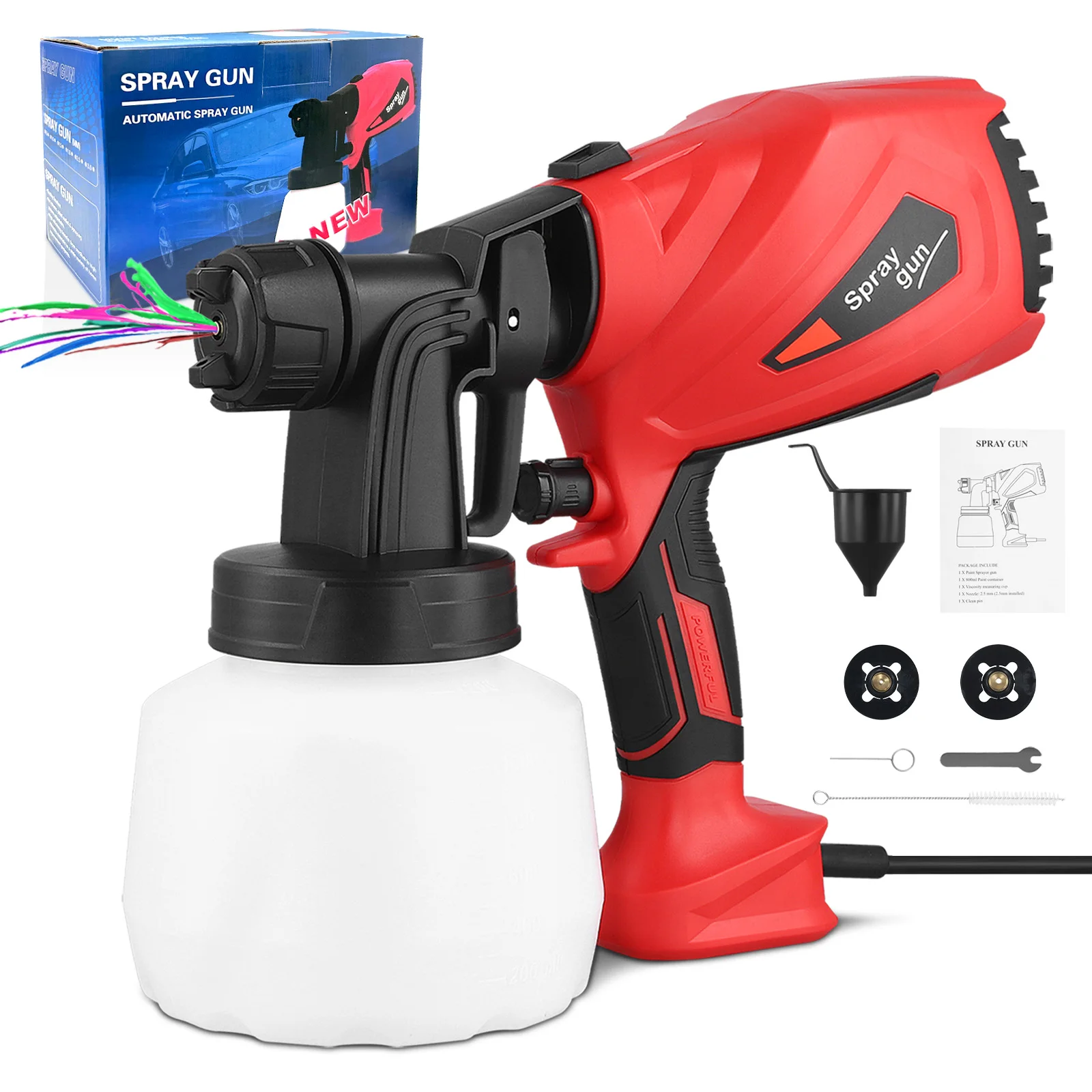 Electric paint sprayer 550 watt electric spray gun with detachable 1200ml container
