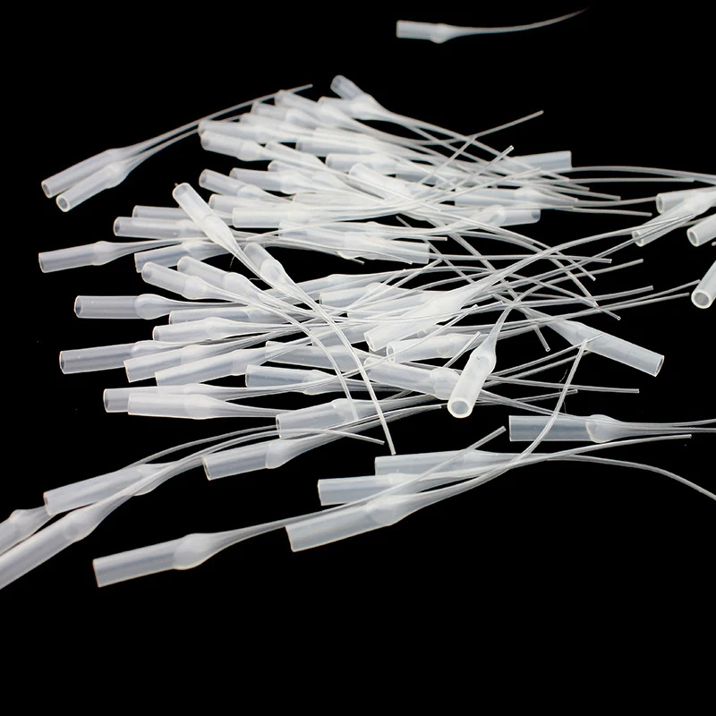 Plastic Glue Tips Glue Micro-Tips Plastic Glue Bottle Tips Extender Precision Applicator Dropping Tube Nozzle For Crafting Lab 100Pcs