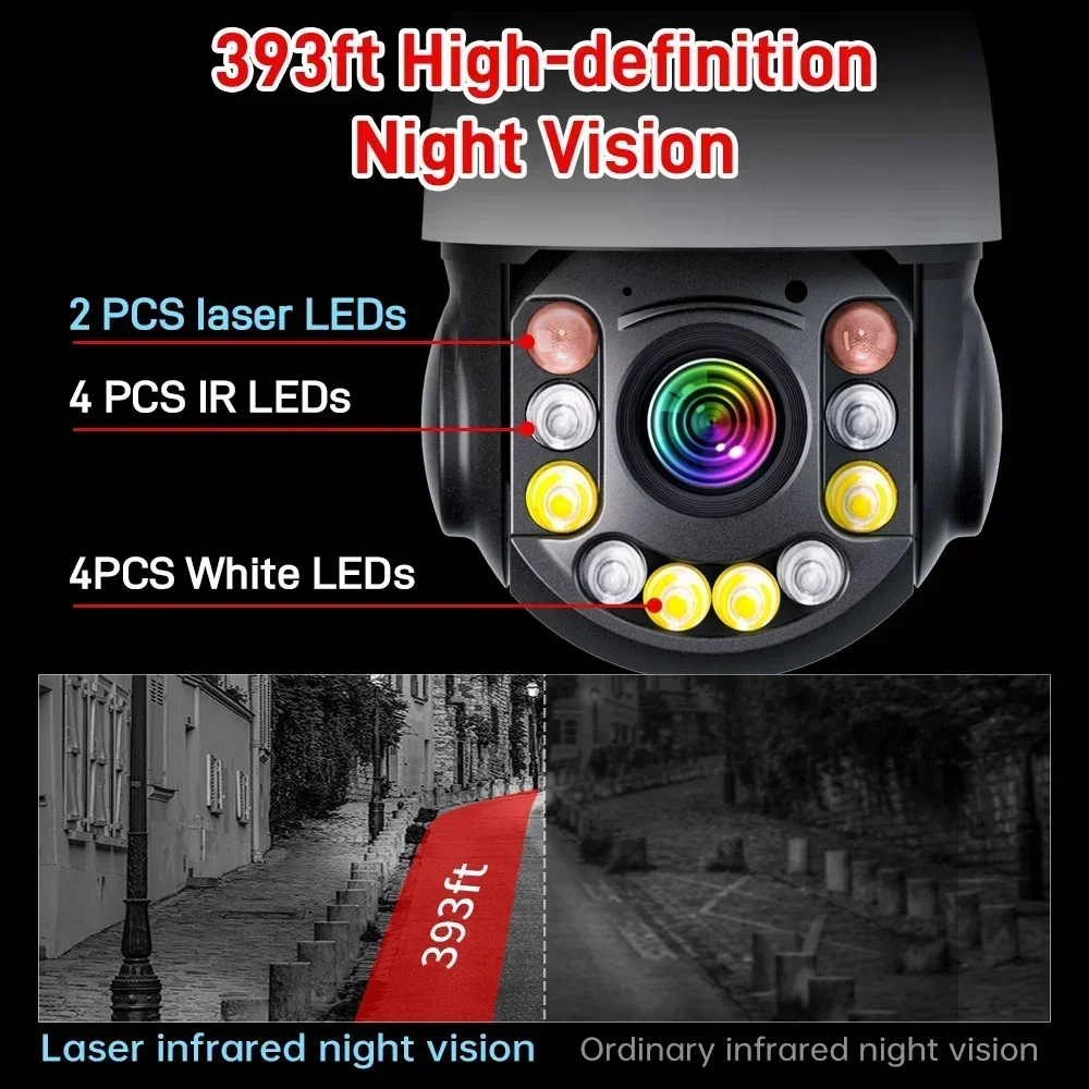 8MP 4K PTZ Telecamera IP Wifi 50X Zoom CCTV Esterna AI Allarme Umano Onvif Speed Dome Cam 120M IR Distanza Telecamera di Sorveglianza iCSee - immagine 4