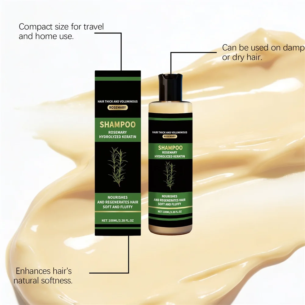 Shampoo al Rosmarino per Donne e Uomini - Shampoo Naturale Infoltente e Rinforzante con Cheratina Idrolizzata per Capelli Diradati e Anticaduta - immagine 4