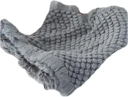 Baby Photography Props: Beige Braid Wool Basket Filler and Blanket (Gray)