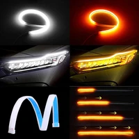 1Pc LED DRL Car Running Light Flexible Waterproof Strip Auto Headlights White Turn Signal Brake Flow Lights Car Styling 12V 6