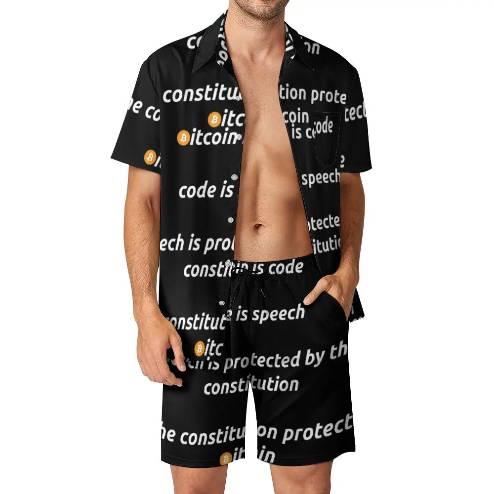

Bitcoin Is Code Protected Men's Beach Suit Classic 2 Pieces Pantdress Vintage Leisure Eur Size