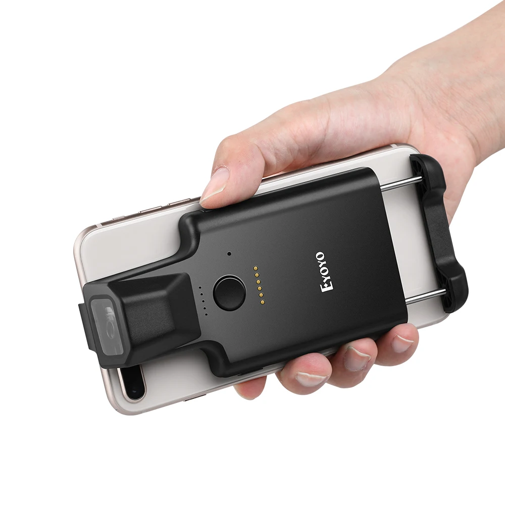 

2D Back Clip B-T Barcode Scanner Work with Phone, Portable Barcode Reader with B-T Function