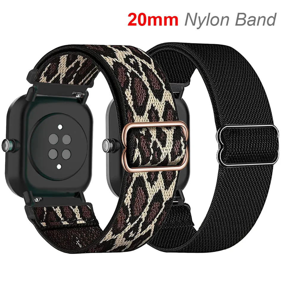 20mm Stretchy Nylon Strap For Huami Amazfit Bip 3 U S Lite Gtr 42mm Braided Elastic Watch Band Loop For Amazfit 4 3 2 2e Mini - Watchbands - AliExpress