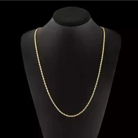 Fashion 18k Gold Necklace 2MM 16/18/20/22/24/26/28/30 Inch Side Chain Necklace For Women Men Jewelry 925 Silver Necklace 6