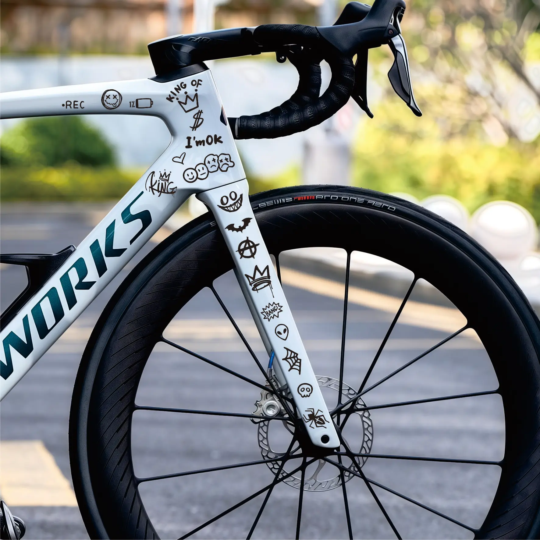 1pc Fahrrad Rahmen Aufkleber Dekorative Reflektierende Wasserdichte Aufkleber für Oberrohr MTB Rennrad Radfahren Zubehör – Detail 1