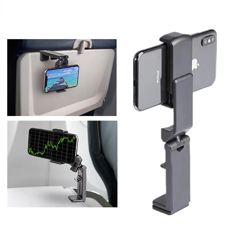

Airplane Phone Holder Portable Travel Stand Desk Flight Foldable Adjustable Rotatable Selfie Holding Train Seat Stand Support