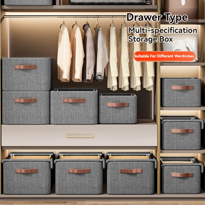 Folding Clothes Storage Box with Lid Multi-functional Wardrobe Storage Box for Underwear Sweater Home Cabinet Organizer 3