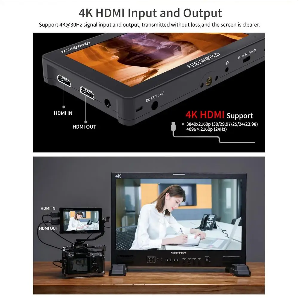 F6 Pro 5.5 Inch DSLR Camera Filed Monitor Touch Screen 1600nits Ultra Bright IPS