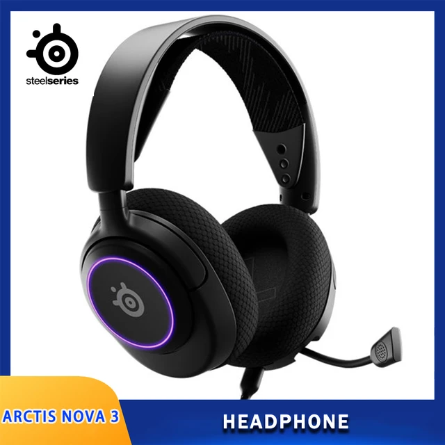 SteelSeries Arctis Nova 3 RGB Wired Gaming Headset the Lightweight Headphone  with ClearCast Gen 2 Mic