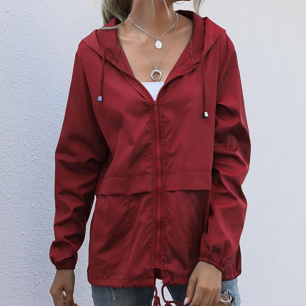 Women's Waterproof Rain Jacket With Hood For Spring And Autumn_voghion.com