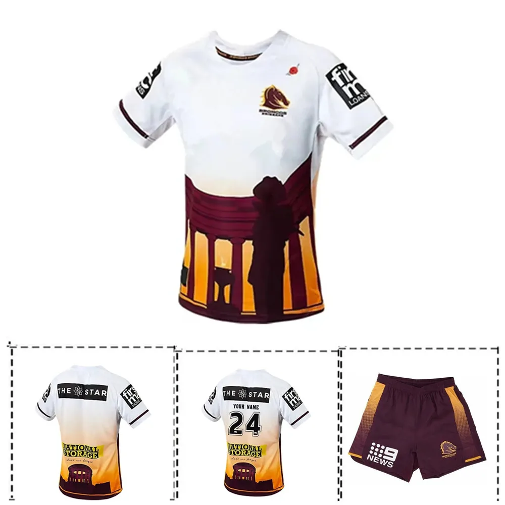 

2024 Brisbane Broncos Anzac Round Rugby Jersey - Men's Size:S-5XL（Print Custom Name Number）