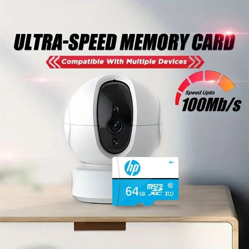 HP 마이크로 SD 메모리 카드, 드라이브 녹음기, 휴대폰 PC 이어폰 스피커, HD 카메라 게임 스위치용, 32GB, 64GB, 128GB