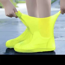 Waterproof Reusable Latex Shoe Covers - Non-Slip Unisex Overshoes - 34-45 (Yellow)