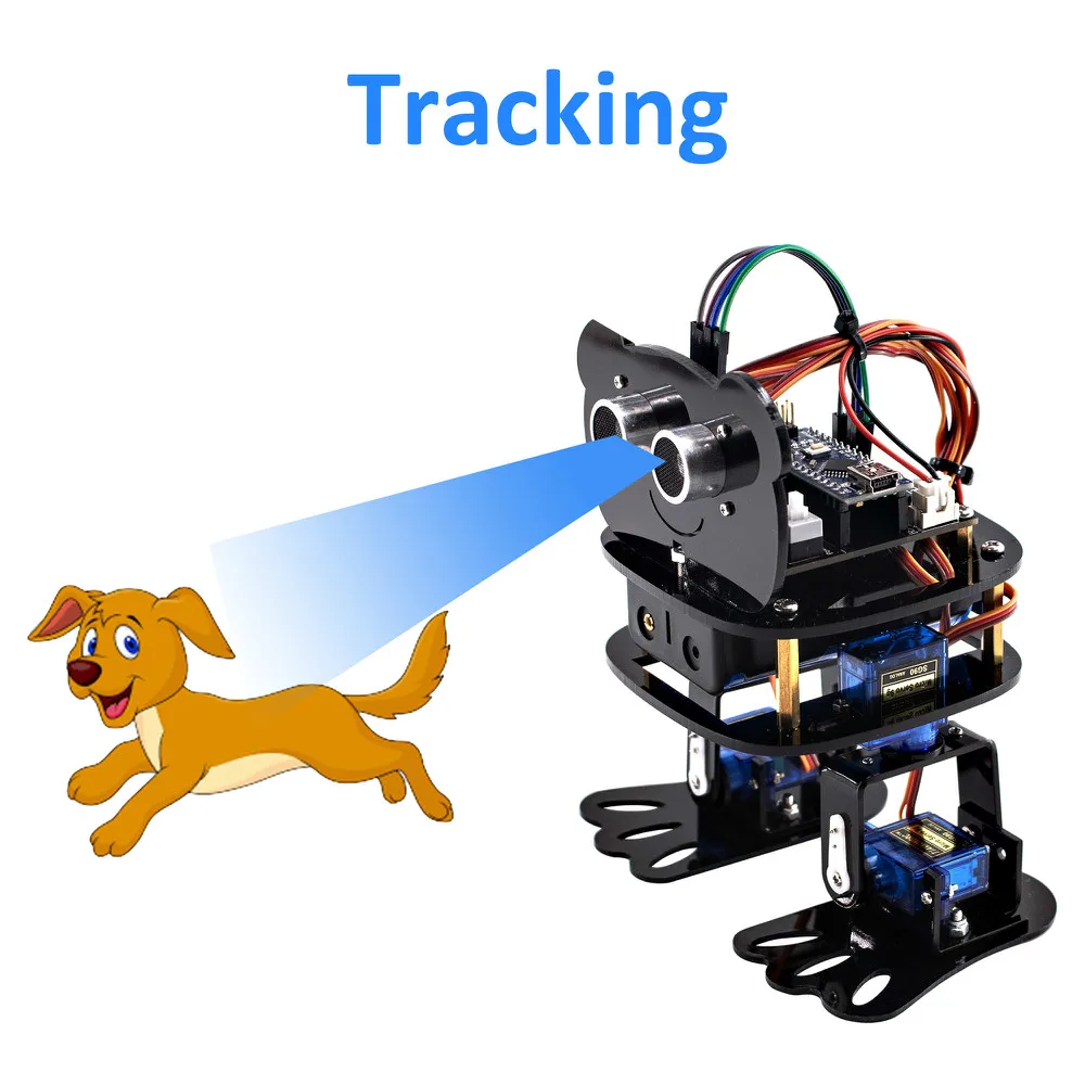 Kit robot Panda 4-DOF Kit robot danzante per Arduino Giocattolo elettronico fai-da-te Monitoraggio automatico/Controllo APP - immagine 3