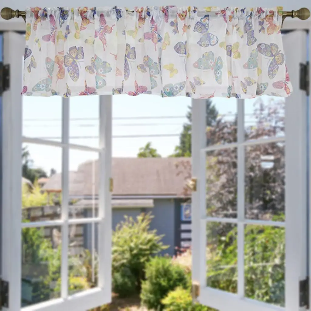 Curtain Valance Drape Screening for Light Blocking Bedroom Door Home Decor