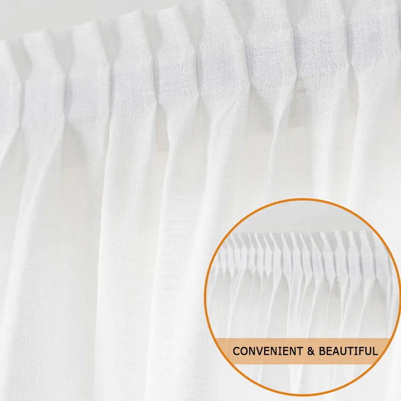 Punch-Free Semi Sheer cortinas francesas, Weave auto-adesivo, texturizado, Cortina translúcida, cortina para porta, varanda, Decoração janela, TJ3682