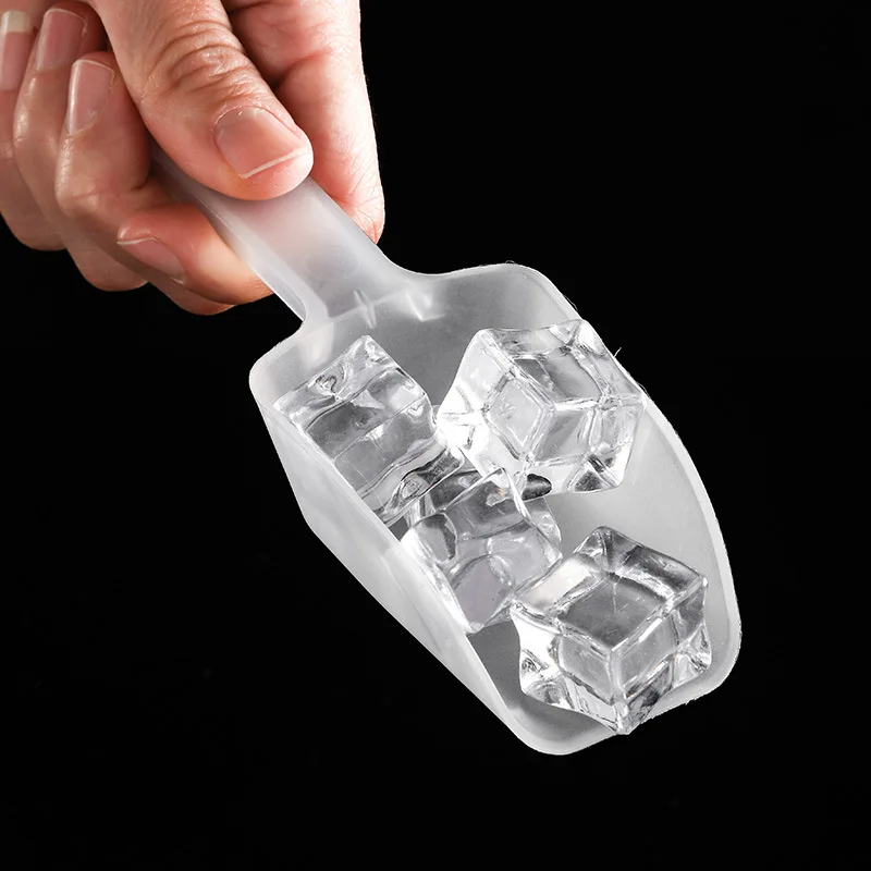 Ice Cube Scoop 1Pcs Plastic Ice Scoops Mini Transparant Ice Shovel Party Bar Buffet Kitchen Gadget For Candy Dessert Grain Dry Goods Shovel
