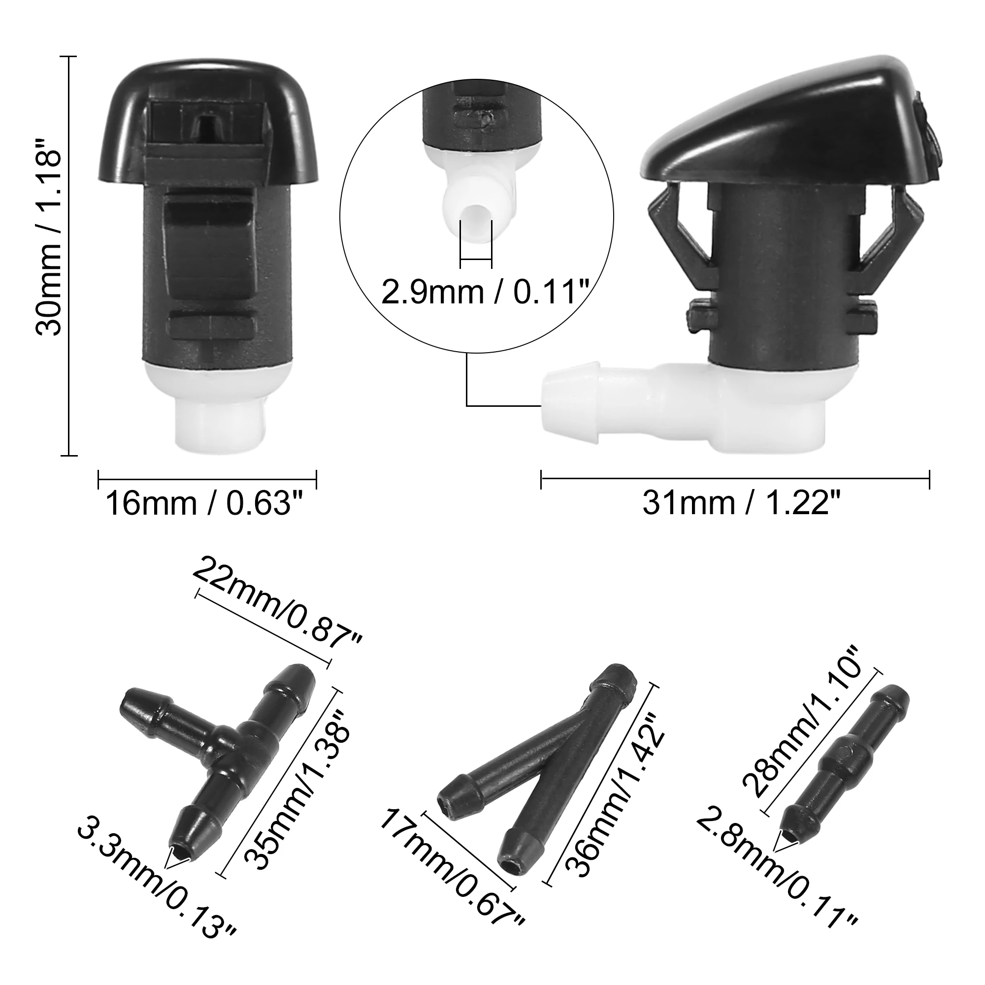 X Autohaux Front Windshield Washer Nozzles Kit for Dodge Durango 2011 2012 2013 2014 2015