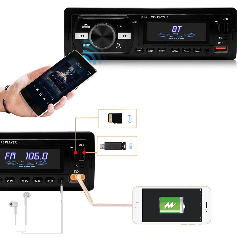 Car MP3 Player USB Port MP3 Car Radio Bluetooth-compatible Multimedia Player