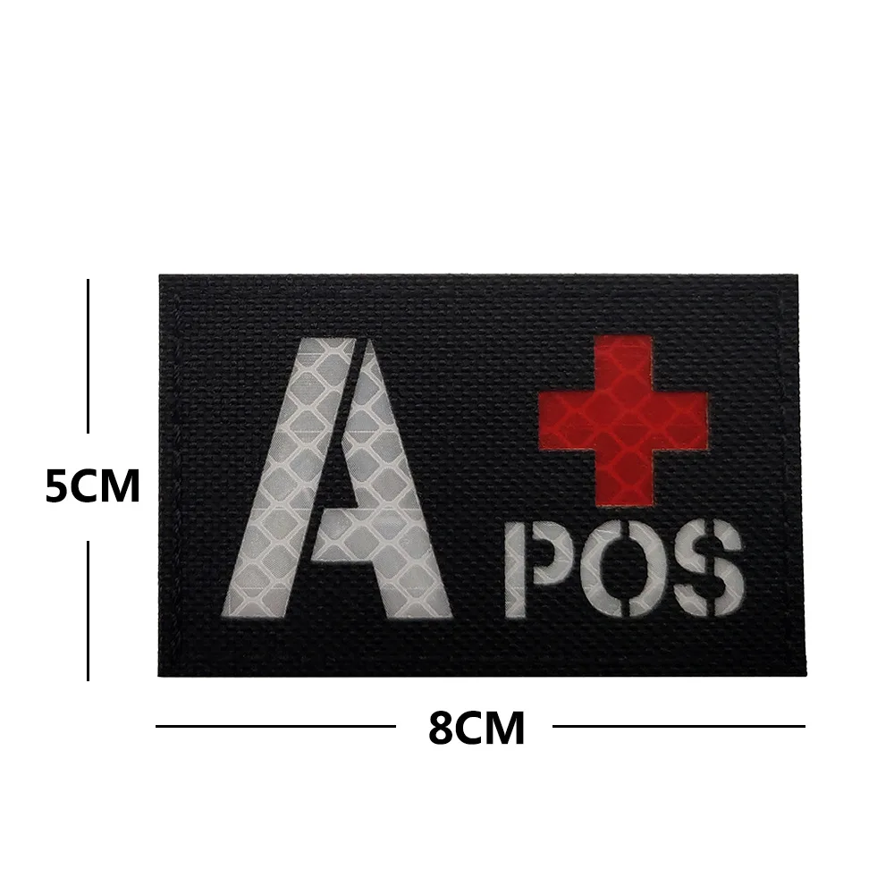 2pcs B Positive Blood Type Patch Camouflage Reflective Blood Type