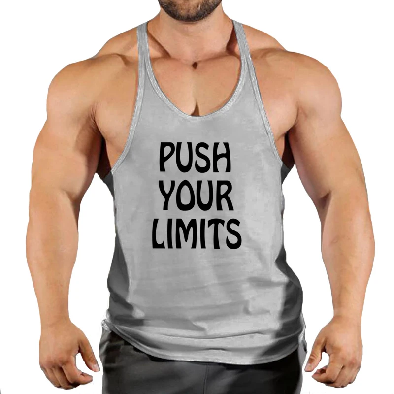 

2024 Summer Loose Quickly-dry Breathable Tank Top Bodybuilding Workout Sleeveless Shirt Mens Fitness Printed Stringer Singlets