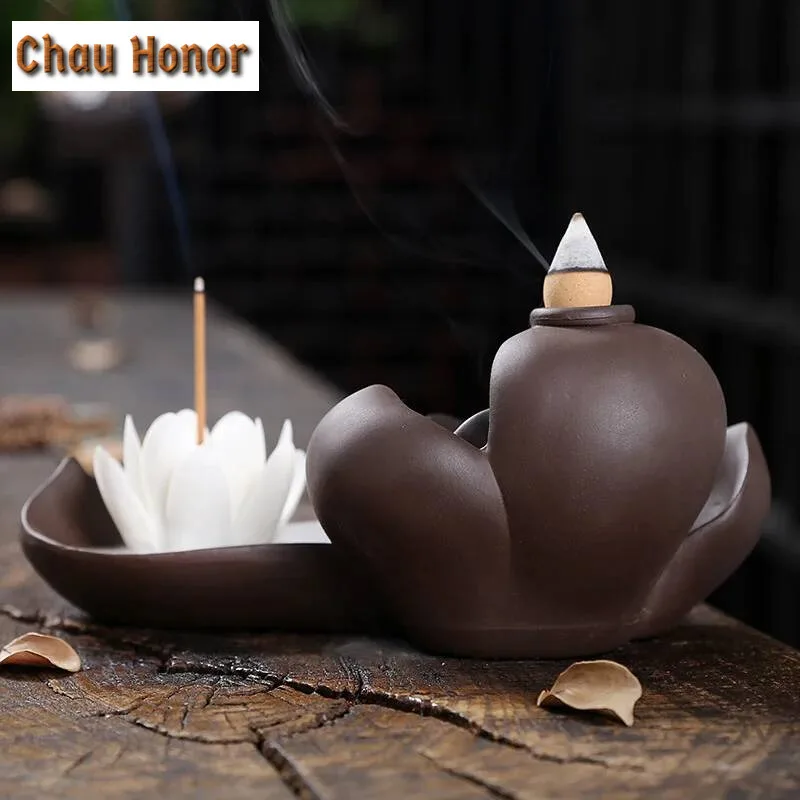Ceramic Incense Burner Waterfall Backflow Smoke Censer Creative Incense Ornament Burner Home Decorative Crafts for Living Room