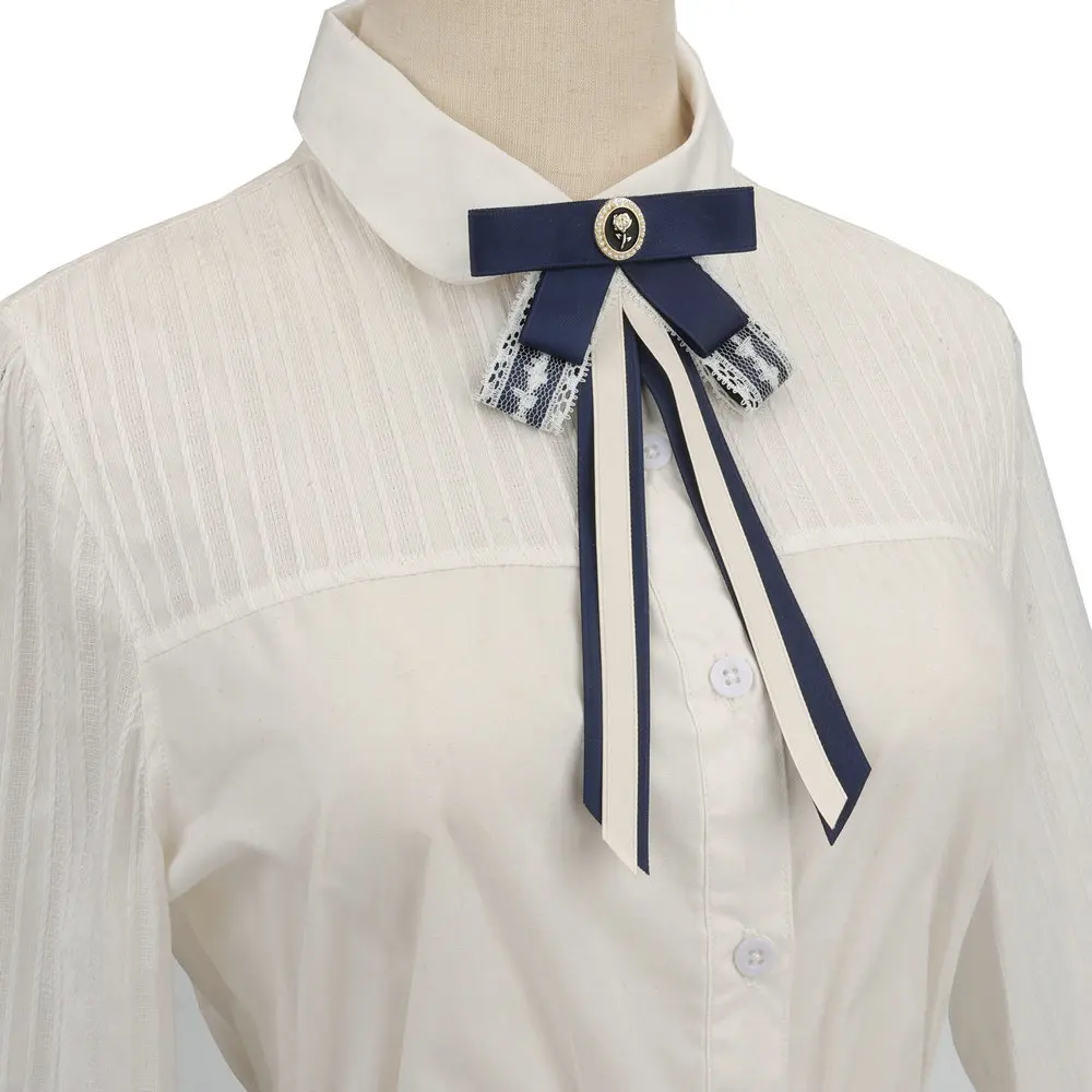 JKQBUX - Spilla con papillon in pizzo bianco, per ragazza e