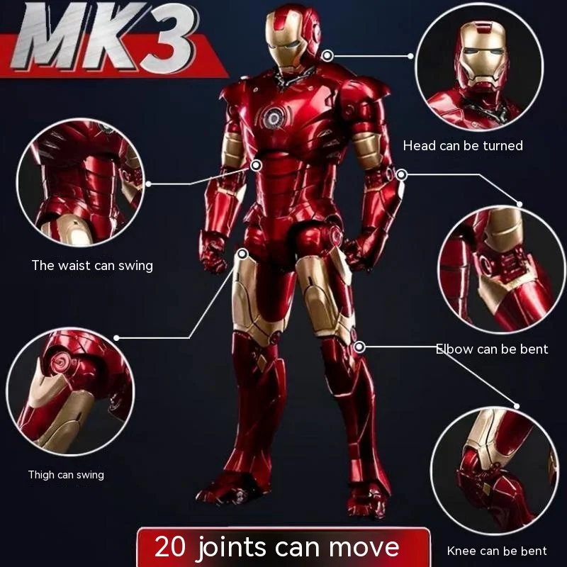 

Zd 1/5 Iron Man 36cm Mk3 Original Legends Led Lighting 10th Anniversary Memorial Collect Tony Stark Model Action Figure Gift