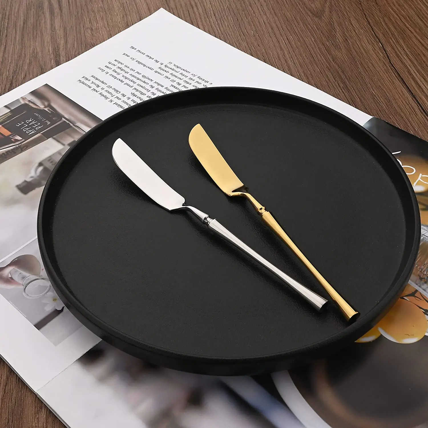 2/4Pcs Gold Butter Knife Pizza Cheese Knife 18/10 Stainless Steel Cutlery Cream Knives Breakfast Toast Bread Kichen Tools