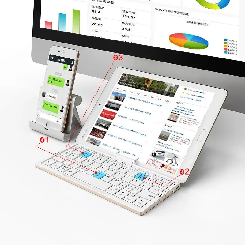 Folding Bluetooth keyboard Apple Android is universal for Xiaomi phablet