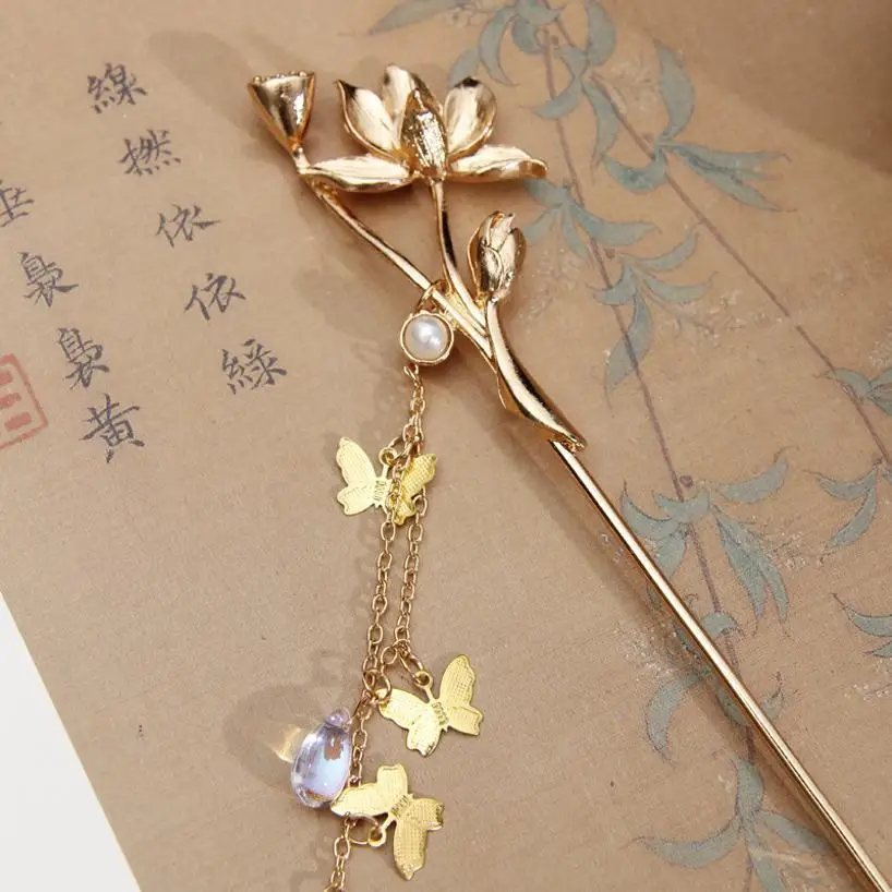 1 Pcs Ancient Costume Hairpin Accessories Tassel Hair Accessories Simple Retro Hanfu Hairpin Hairpin Hairpin