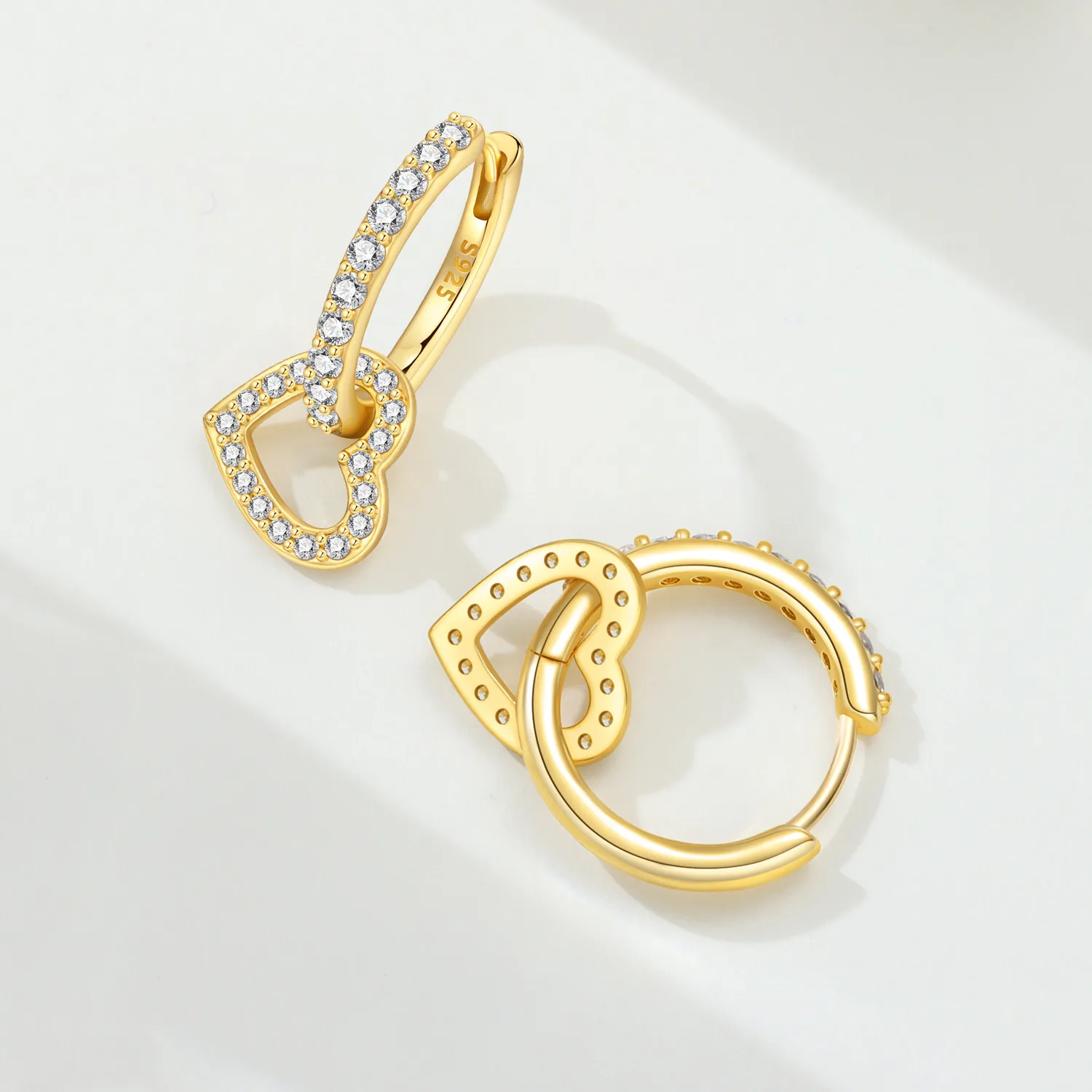 Original 925 Sterling Silber Pavé Zirkon Liebesherz Schlangenmuster Ohrringe für Frauen Trendiger Schmuck Perfektes Geburtstagsgeschenk – Detail 11
