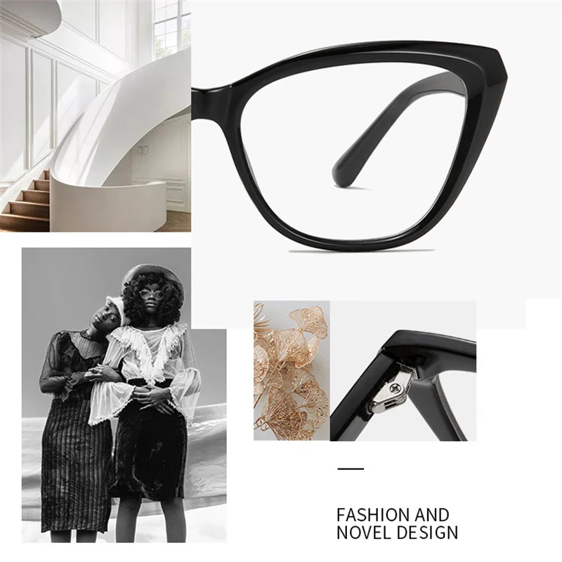 Anti Blue Rays Cat Eye Nearsighted Glasses For Women Fashion TR90 Computer Optical Prescription Eyeglasses 0 -0.5 -0.75 To -6.0 4