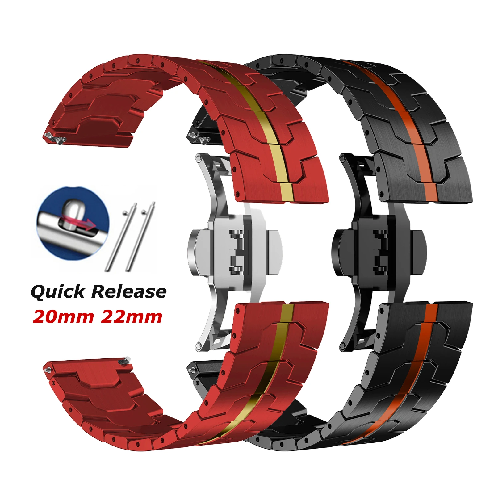 Stainless Steel Band 20 22mm For Samsung Galaxy Watch 4 Classic 5 Pro