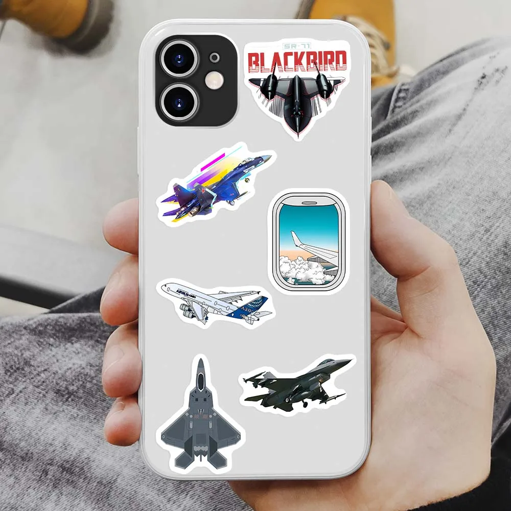 label stickers Airplane Collection Stickers Fighter Aircraft Airliner Cool DIY Gift Decal for Phone Laptop Bottles Scrapbook Waterproof Sticker