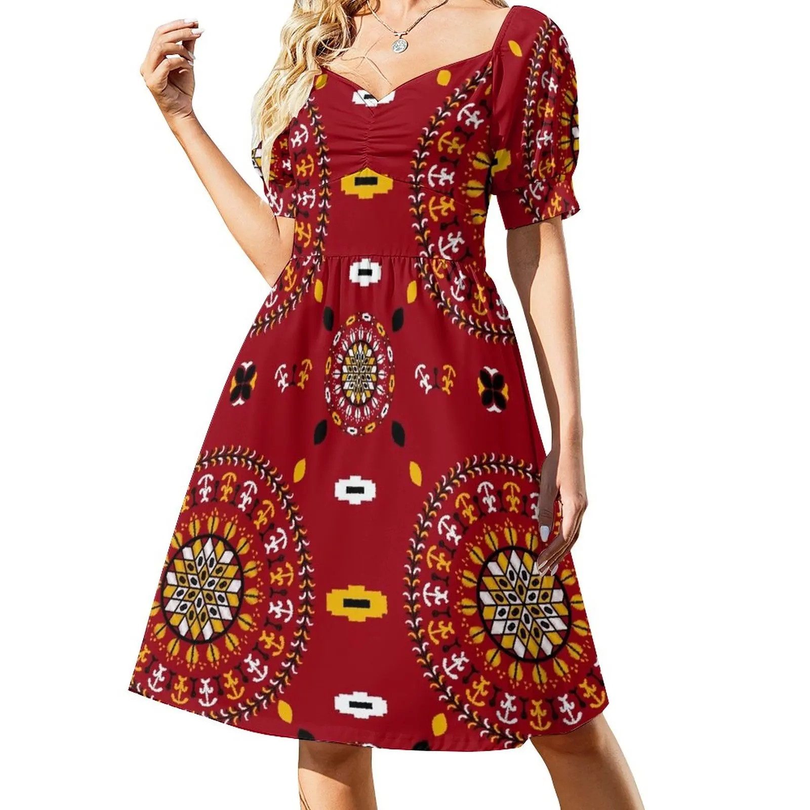 

Traditional Turkmen embrodiry pattern Sleeveless Dress woman dress women dress Dresses