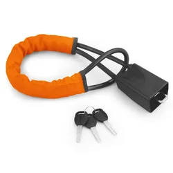 Universal Car Steering Wheel and Seat Belt Anti - Theft Lock - Enhanced Security with Three Keys (Orange)