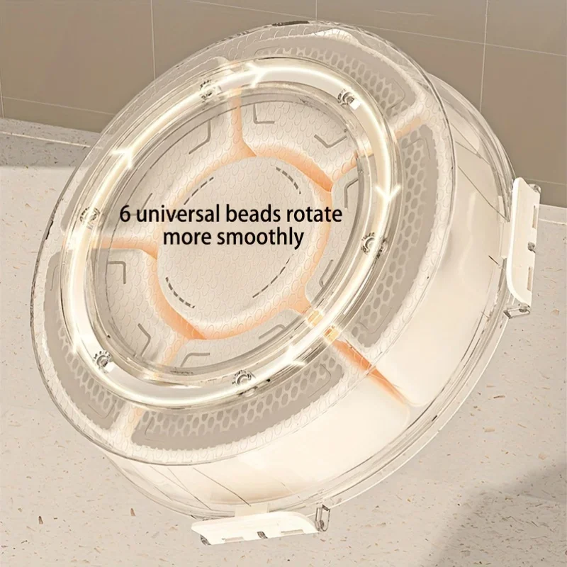 Rotating Snack Organizer Portable Snack Box Organizer Divided Serving Tray with Lid Clear Snackle Box Container for Fruits Candy 6