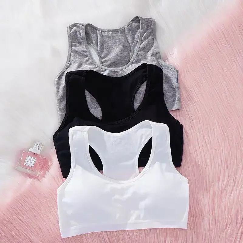 Sport Teenage Underwear Bra Cotton Kids Training Bras Wireless Underwear 8-14Years