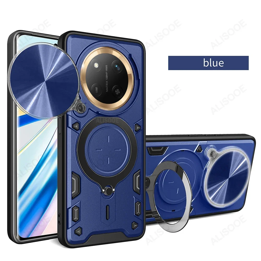 Durable Shockproof Armor Case with Slide Camera Cover and Ring Stand