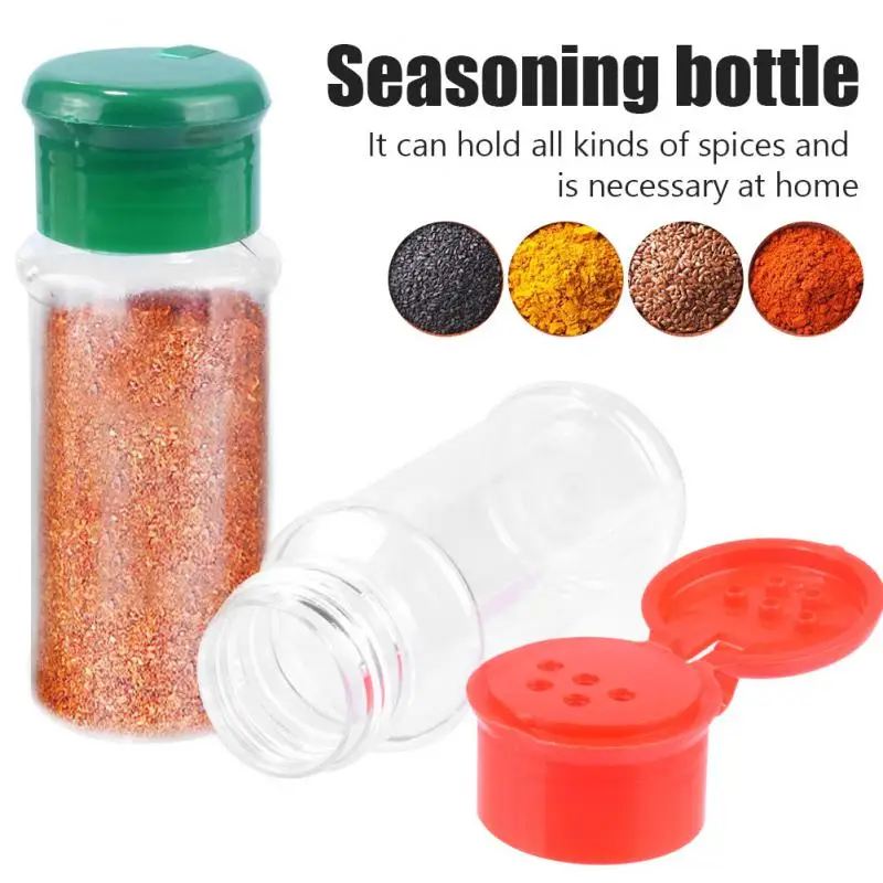 1CS Plastic Spices Condiment Jar Salt Pepper Boxes For Kitchen Gadget Tool Organizer Storage 100MLSeasoning Shaker Bottles 2
