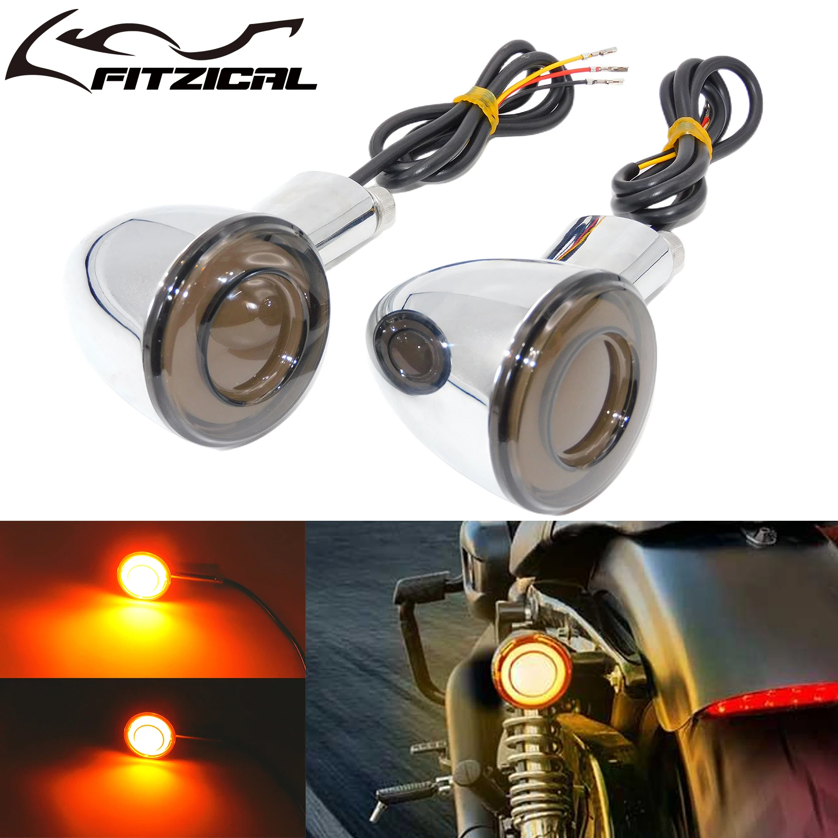 

2xMotorcycle Aluminum Rear Turn Signal Brake Lights Indicator Light Chrome For Harley Sportster XL Nightster Iron 883 1992-2023