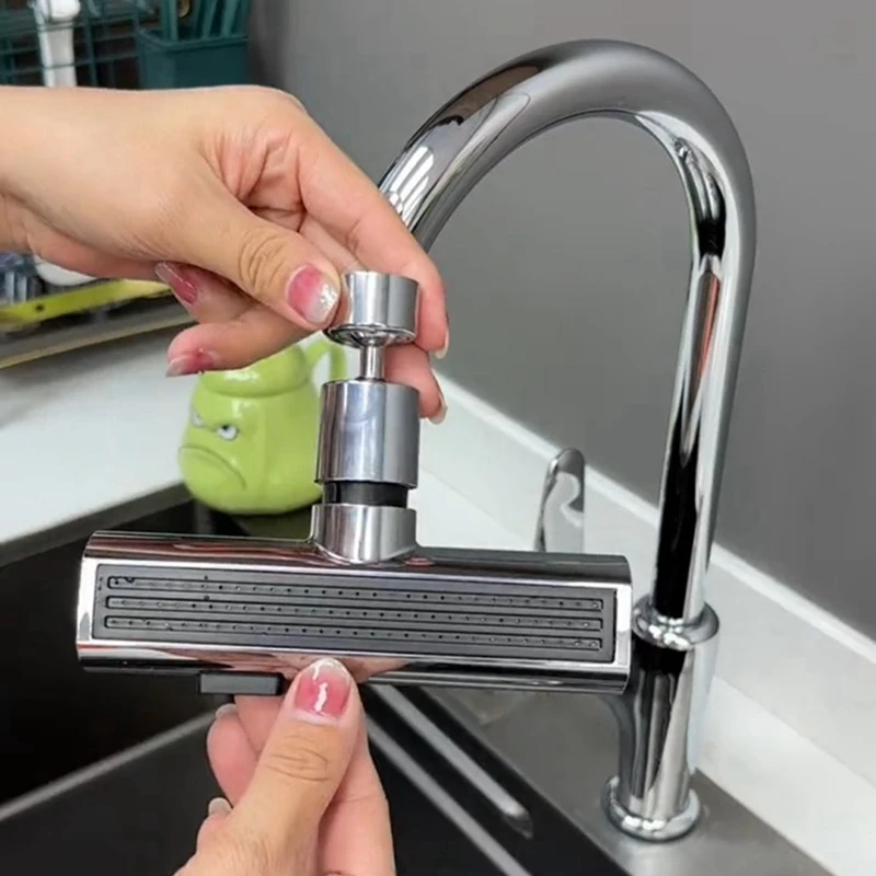 

Universal Rotation Extender Faucet Aerator Plastic Splash Filter Kitchen Washbasin Faucets Bubbler Nozzle Robotic Silver