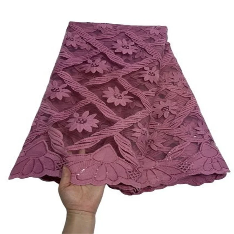 

Soft Sequins African Lace Fabric 5 Yards High Quality Peach 2023 Green French Tulle Laces Nigerian Women Asoebi Wedding Fabrics