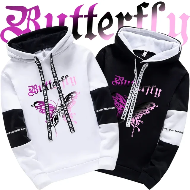 Manteau ample à capuche pour filles, mode urbaine, sweat-shirt à capuche avec lettres imprimées pour femmes, haute qualité Y2K, Style coréen, sweat-shirt à manches longues 1